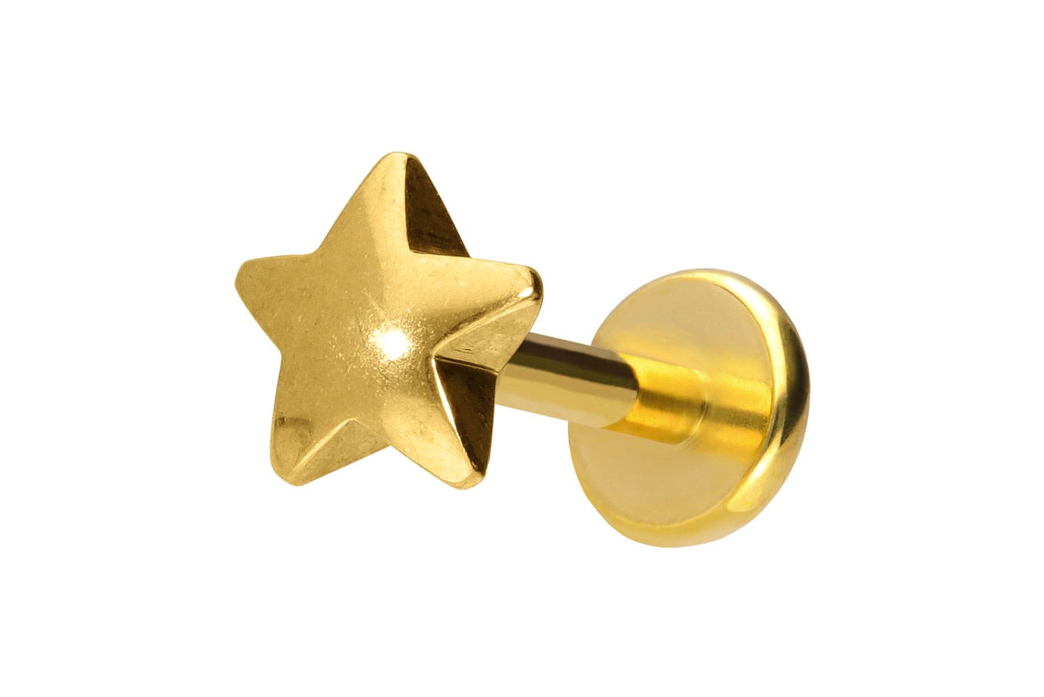 Titan Labret Piercing mit Push Fit STERN